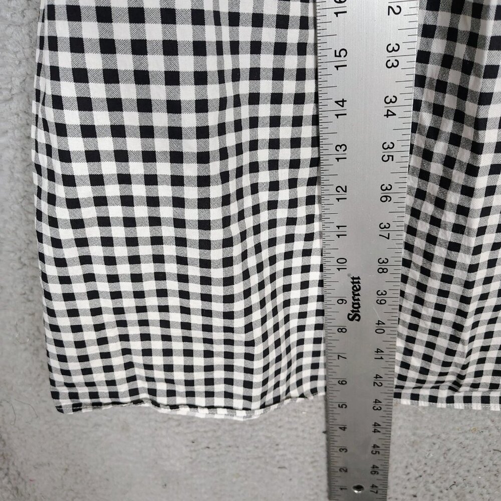 Bcbgeneration Midi Dress Women's Small Black White Gingham Check Poplin Smocked - Picture 4 of 12